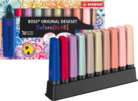 Evidenziatore - STABILO BOSS ORIGINAL NatureCOLORS Wildflower - Desk-Set - 10 Colori assortiti