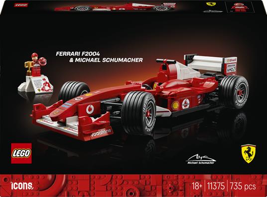 LEGO Icons (11375). Ferrari F2004 e Michael Schumacher