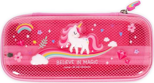 Legami - Astuccio Wonderwow, Tema Unicorn, 2 Scomparti e Portapenne interno, Chiusura a Zip, 23x11x5 cm