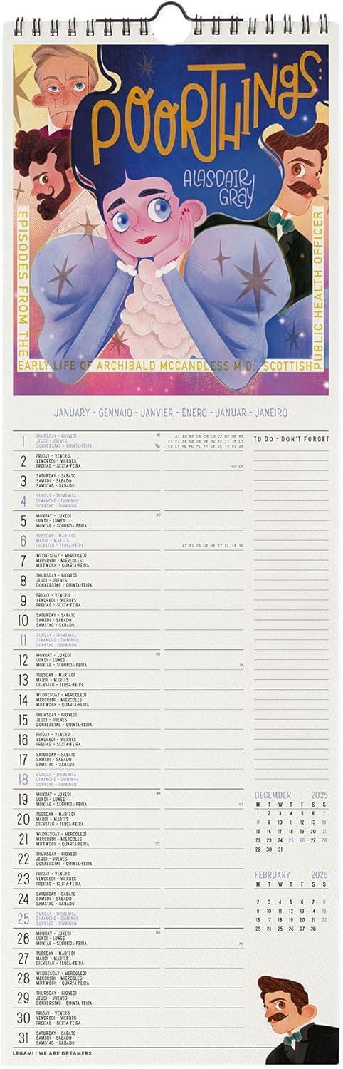 Calendario 2026 da Parete  - Book Lover'S - 16 x 49 cm - 2