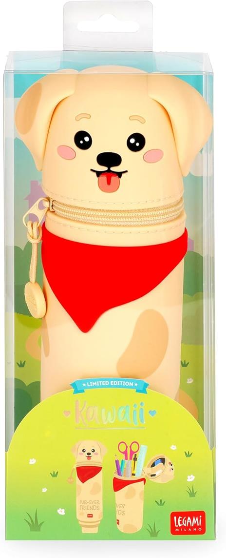 Legami - Kawaii Astuccio Scuola 2 in 1 in Morbido Silicone, Golden, Portapenne da Tavolo, Chiusura con Cerniera - 5