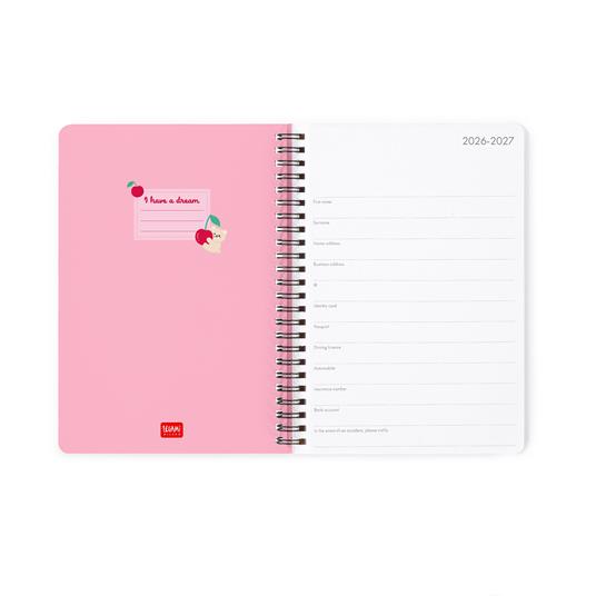 Agenda 16 mesi 2027 settimanale spiralata Legami Large Teddy Bear Cherry Pink - 2