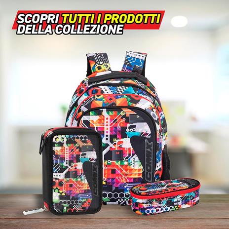 COMIX Wave - Zaino Scuola per Bambini e Ragazzi, con Ampi Scomparti, Tasca Frontale, Chiusura a Zip e Spallacci Regolabili - 6