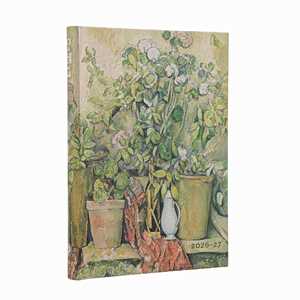 Cartoleria Agenda 2027 18 mesi, Cezanne's Terracotta Pots and Flowers, Midi, Horizontal Paperblanks